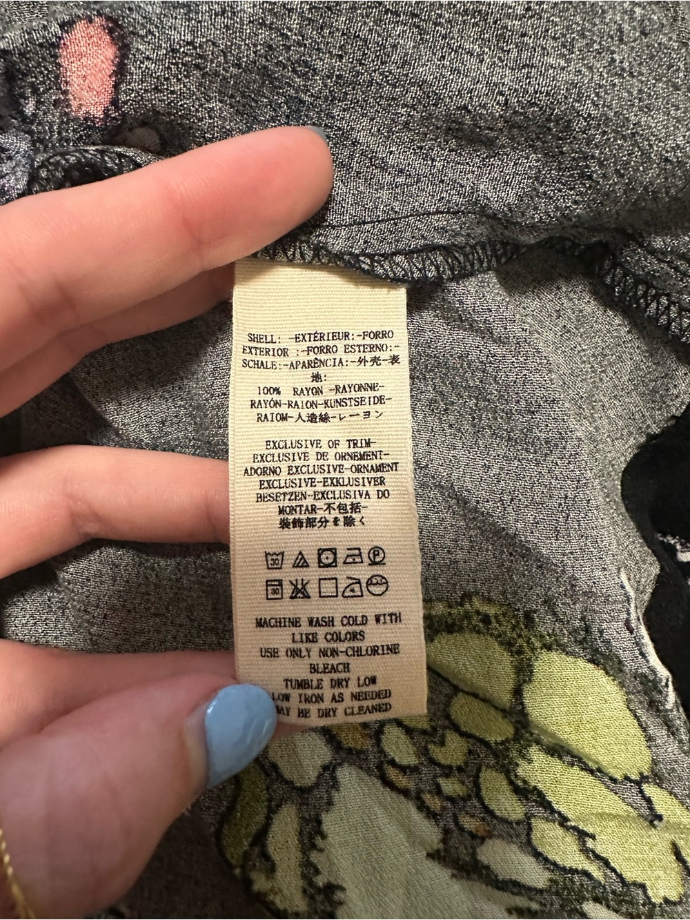 NWT Free People Field Of Butterflies Printed Hi-Low Tunic Black Size S - Picture 5 of 7